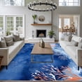 thumbnail image 3 of Summer Ocean Area Rugs 5'x7', Small Throw Rugs for Laundry Room Playroom, Nautical Coastal Marine Corals Watercolor Blue Indoor Outdoor Rug Non-Slip Low Pile Carpet Runner Reversible Floor Mats, 3 of 8