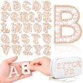 thumbnail image 1 of Parches autoadhesivos para letras WILLBOND con diamantes de imitación perlados de la A a la Z, 1 of 7