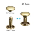 thumbnail image 3 of Unique Bargains 50 Sets Leather Rivets 8mm Double Cap Rivets 10mm Height Metal Studs Rivet, Bronze Tone, 3 of 5