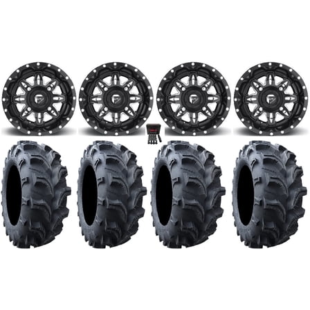 Fuel Lethal 14" Wheels Black 28" Vampire II Tires Polaris RZR XP 1000 / PRO XP / Ranger XP 900/1000