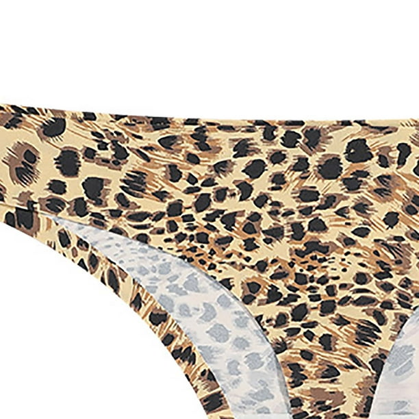 WaiiMak Underwear Womens Women's Seamless T Pants European And American  Sexy Leopard Print Thongs Low Waist Breathable Panties Lingerie For Women M  