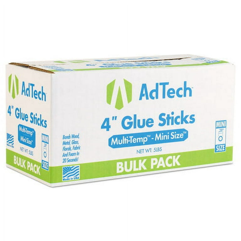 AdTech 4 in. x .28 in. Dia Hot Melt Mini Size Glue Sticks (5 lb. Bulk Pack)  220-345-5 - The Home Depot