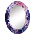 thumbnail image 2 of Designart "Pink Blue Lilac Blossoms Fragrant Blossom Melody" Floral Round Wall Mirror - Traditional Oval Printed Decorative Oversized Mirror - Multiple Color Options, 2 of 4