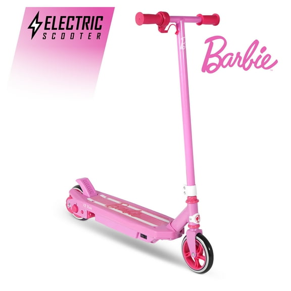 Open Box Barbie 12 Volt Jammer Kids Electric Scooter Ride On for Ages 8 , 10 mph Max Speed