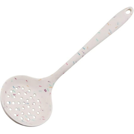 

Slotted Spoon Non-Stick Silicone Colander with Ergonomic Handle High and Low Temperature Resistant Kitchen Utensil Spoon for Straining Vegetables Pasta and More