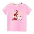 thumbnail image 2 of Lilgiuy Toddler Boys Girls Valentine's Day T-Shirt Unisex Solid Color Short Sleeve Lightweight Tees Love Heart Gnome Kids Tops for School (Pink), 2 of 5
