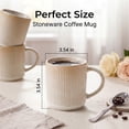 thumbnail image 4 of Onader 4-Pieces Coffee Mugs Set, Water Cups with Large Handle, 12 oz Ceramic Mugs Suitable for Tea Milk Latte, Stain-Resistant & Microwave Safe, Beige, 4 of 8