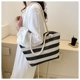 thumbnail image 5 of Zhuge Bolso de hombro tejido para mujer, bolso de mano tejido, bolso de mano tejido elegante para playa de verano, bolsos de hombro de 10,82 x 4,13 x 10,82 pulgadas (negro), 5 of 5