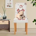 thumbnail image 4 of Yayeee 2 Pack Dining Chair Covers Stretch Parson Chairs Slipcovers Seat Protector, Beige Christmas Santa, 4 of 6