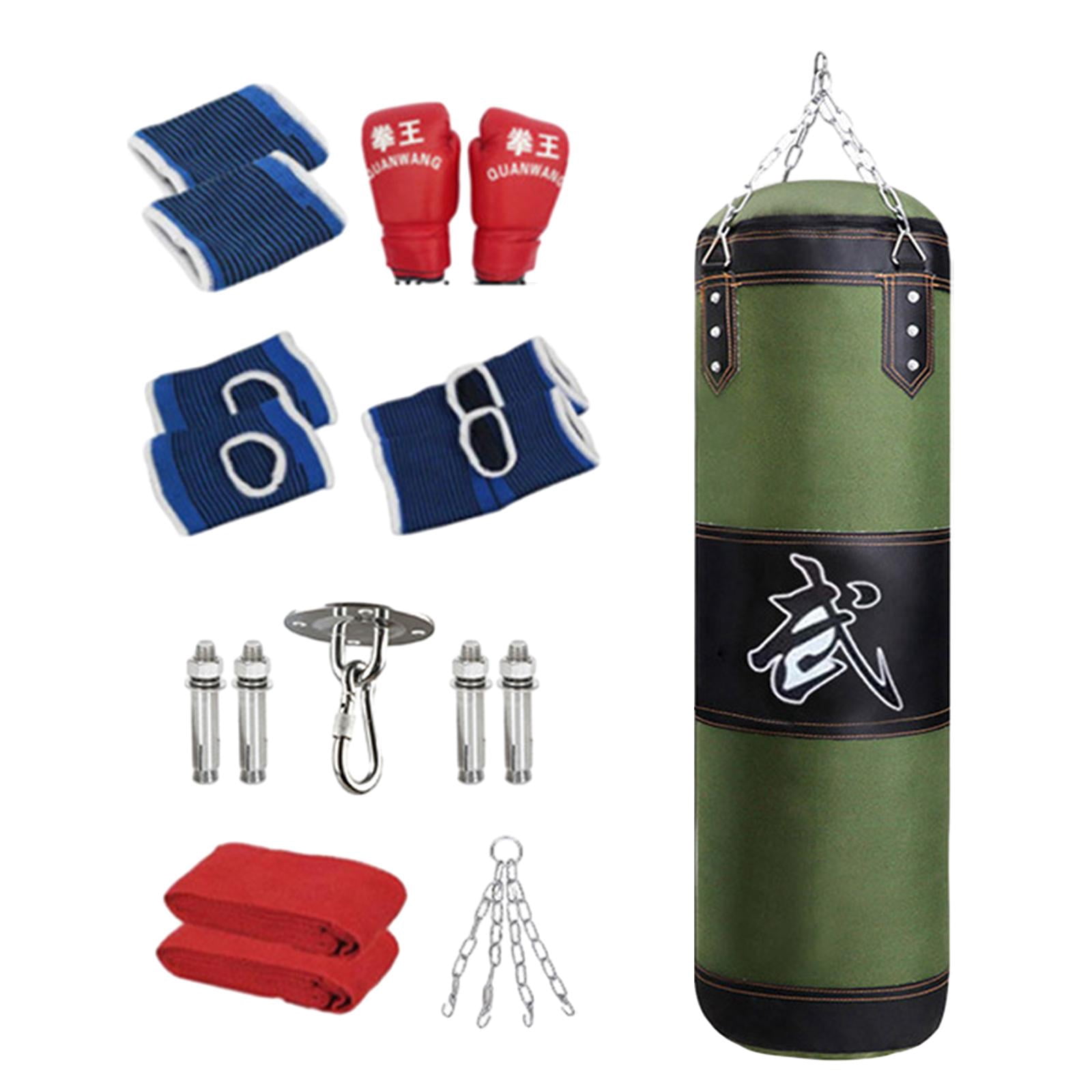 funtasica Boxing Bag Unfilled Bag Workout Fitness with Gloves PU Punching Bag Boxing Sandbag for Kids Home Gym Kickboxing Body 100cm