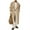 Khaki, variant on Womens Oversized Long Trench Coat Double Breasted Lapel Windproof Overcoat with Belt