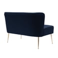 thumbnail image 4 of Costaelm Alaia 46" Wide Upholstered Velvet Love Seat Sofa, Navy Blue, 4 of 10