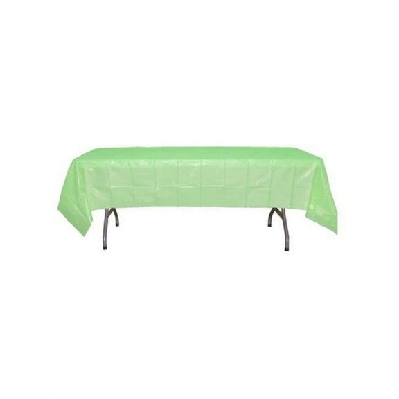 *12 Count* Light Mint Rectangular Plastic Tablecloths 54" x 108"