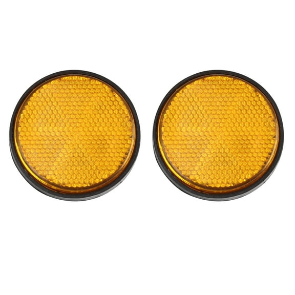 6mm Yellow Plastic Screw Mount Reflective Warning Motorcycle Reflector 2pcs