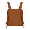 thumbnail image 3 of Womens Tank Tops Ladies' Summer Casual Loose Cotton And Linen Sleeveless Camisole With Split Vest Orange Tank Tops for Women, 3 of 7