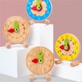 thumbnail image 2 of Wooden Clock Teaching Time Toy Wood Learning Clock Cognitive Toy for Kids Early Learning Educational Toy for Baby Kids Primary Color, 2 of 9