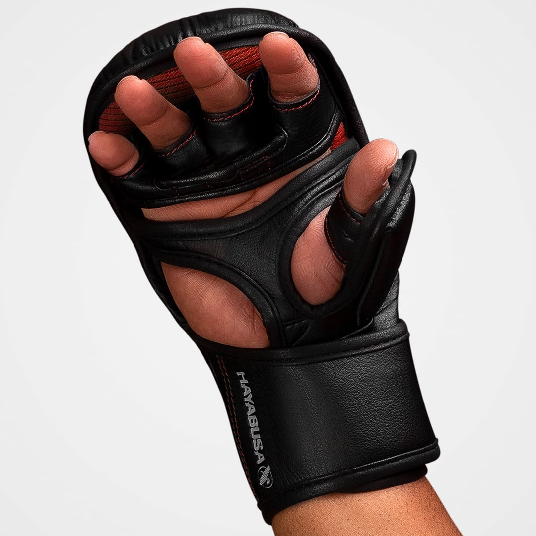 Hayabusa T3 7oz Hybrid Mixed Martial Arts Gloves, Black/Red X-Large