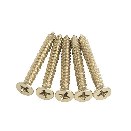 Bright Polished Brass Wood Screws #9X 2 1/4" for Residential Door Hinges-24 Pack Bright Polished Brass Wood Screws #9X 2 1/4" for Residential Door Hinges-24 Pack