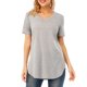 thumbnail image 1 of La nueva manga del cortocircuito del cuello del color sólido V de la camiseta de las mujeres de la m Abody Gris XXXXXL, 1 of 7