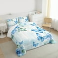 thumbnail image 2 of Manfei Chic Butterflies King Size Comforter Sets,Rustic Leaves Bedding Comforter Set,Dreamy Blue Rose Bedding Set For Kids,Luxury Bedroom Decor,3-Piece, 2 of 7