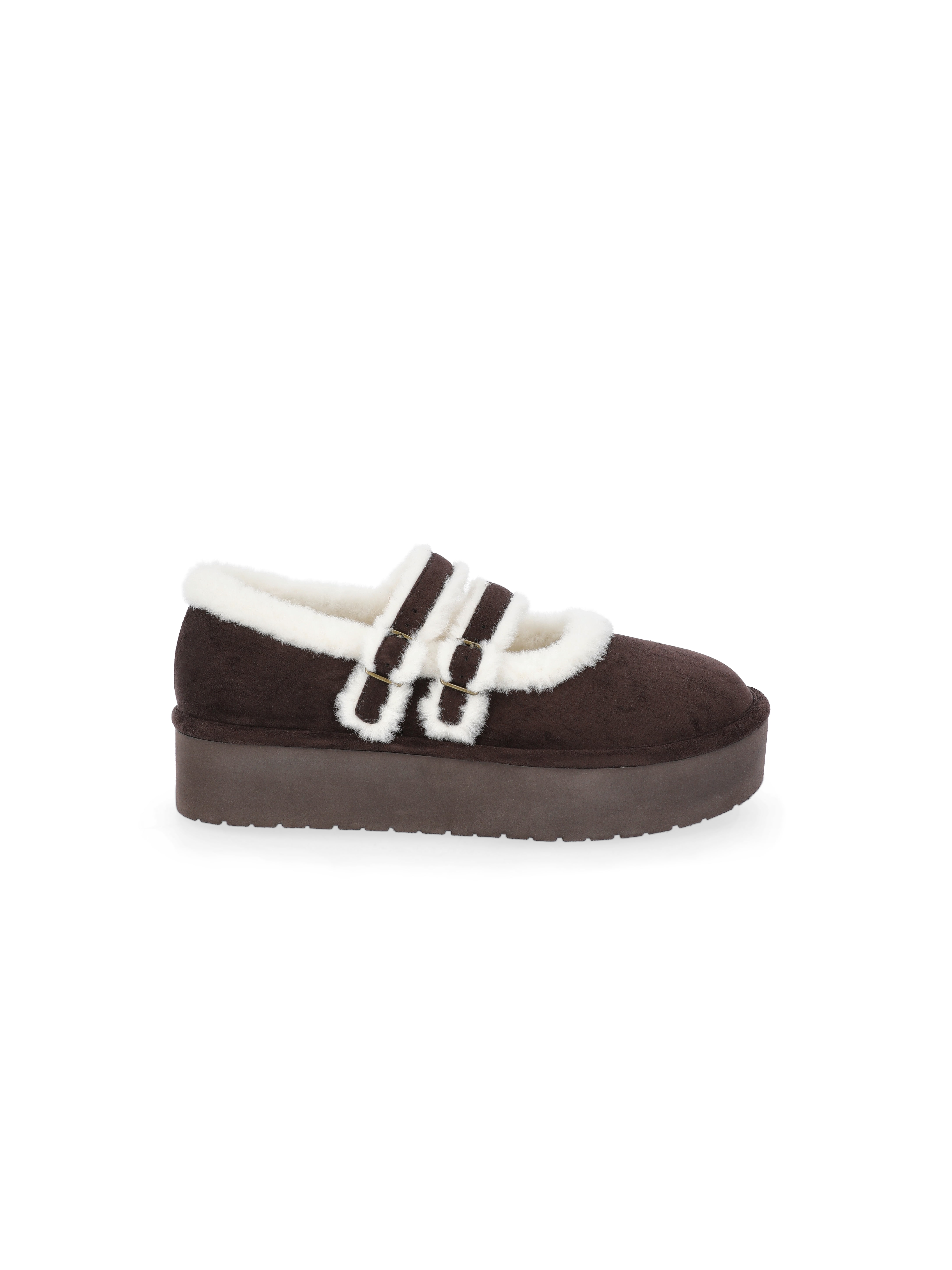Madden NYC Women's Cozy Platform Mary Janes with Faux Fur Lining