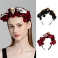 thumbnail image 3 of Yokua Skull Headband Halloween Tiaras Crowns Mary Halo Crown Headband For Girls, 3 of 18