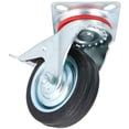 thumbnail image 2 of 3" / 75mm Rubber Swivel Trolley Castor Wheel With Brake For Furniture 1 Pack, 2 of 5