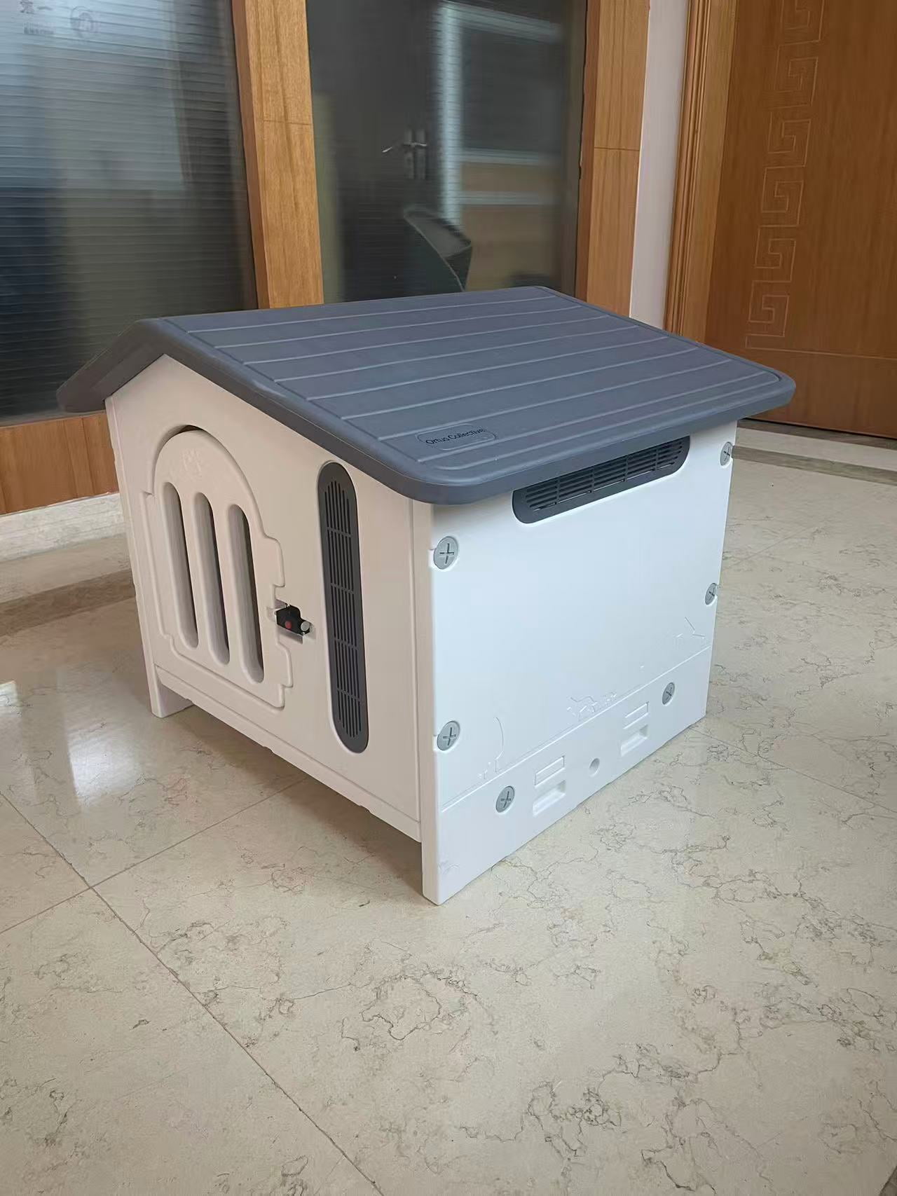 Ortus Collective Plastic Cat House for Outdoor Indoor Use, Stackable Feral Cat Shelter Indoor Cat House Weatherproof Waterproof Elevated with Cat Scratching Board & Cushion