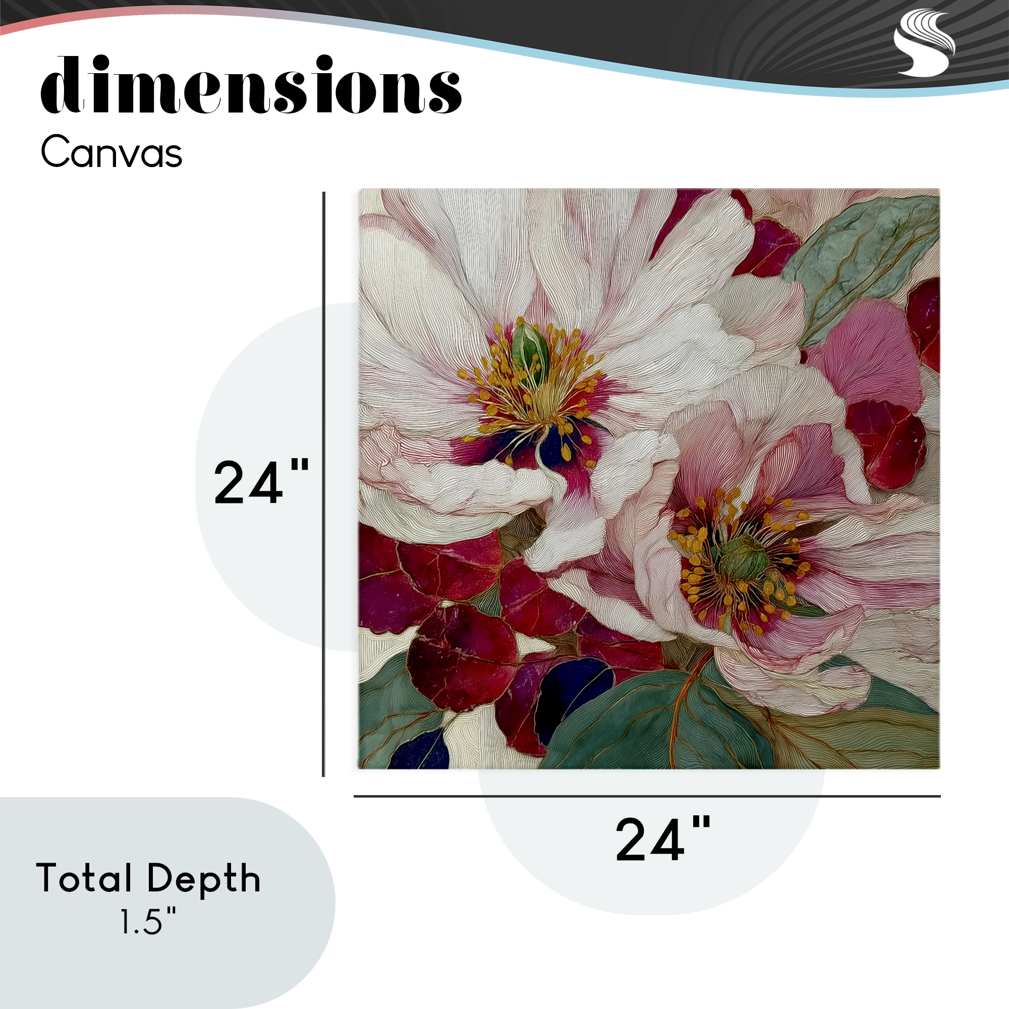 Cimarron Flowers Ornate Details Canvas Wall Art, design by Annabelle Hall