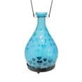 thumbnail image 4 of Northlight 8.75" Frosted Blue Hearts Glass Bottle Tea Light Candle Lantern Decoration, 4 of 5