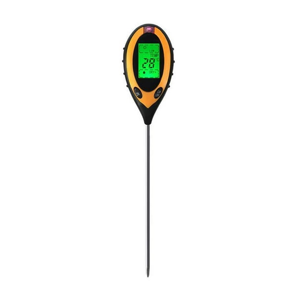 Probador De Ph Del Suelo 4 En 1 Función De Encendido / Apagado Automático Medidor De Prueba De Luz De Luz Solar De Humedad Fácil De Operar Instrumento De Encuesta De Suelo Portátil Para Jardines seitruly HA022519-00