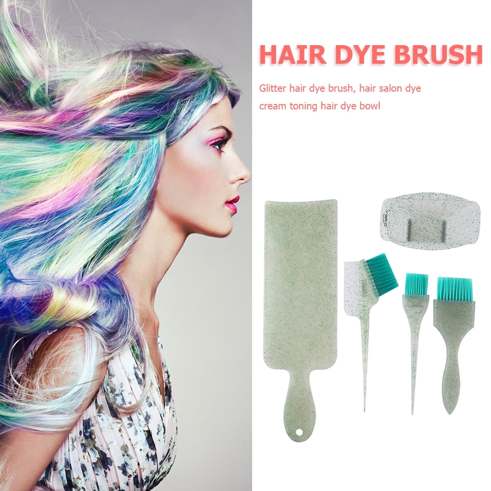 Jocestyle Glitter Dye Cream Toning Hair Bowl Bristles Single Sided Soft Hair  Dye Brush Set - Walmart.com