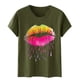 thumbnail image 5 of Fiudx Liquidación de Ahorros de Verano Blusa de Manga Corta con Cuello Redondo y Estampado a La Moda para Mujer, 5 of 5