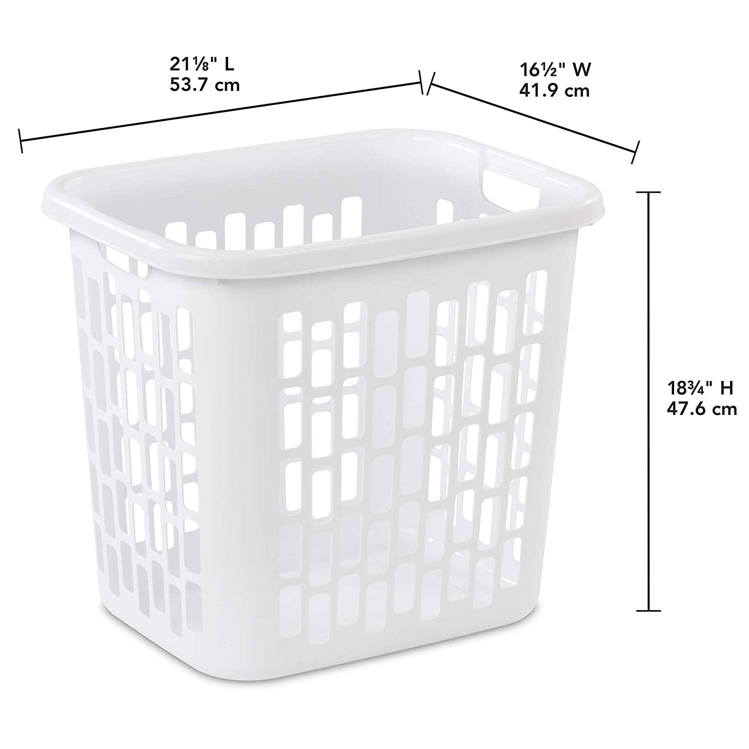 Sterilite Ultra Bushel Plastic Stacking Clothes Laundry Basket, White
