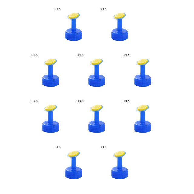 Billuyoard Paquete de 3 boquillas para regadera, rociador de plástico, cabeza de botella de agua con flores, riego portátil para césped, granja, Azul 10piezas Billuyoard CBP259607