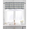 thumbnail image 2 of Faux Linen Valances for Windows Modern Abstract Geometric Blue Gold Vintage Feather Texture Curtains Valance Light Filtering Rod Pocket Small Window Treatment for Kitchen Living Room Bedroom 42x18In, 2 of 6