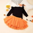 thumbnail image 3 of Toddler Baby Girl Halloween Clothes 𝐍ewborn Long Sleeve Romper Tops Tulle Tutu Skirt Sets 𝐈𝐧fant Girls 3Pcs Outfit, 3 of 3