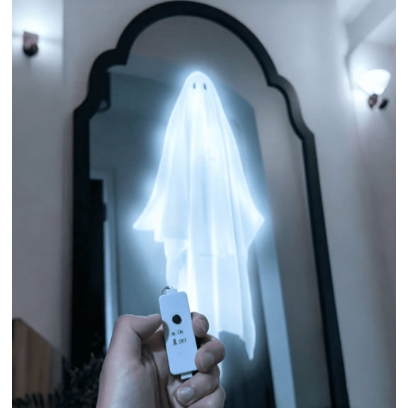 Martha Ghost Mirror for Halloween , Spooky Scary Ghosts for Halloween Decor, Indoor Novelty Mirror for Halloween Party Decorations,19.69 in(Black)