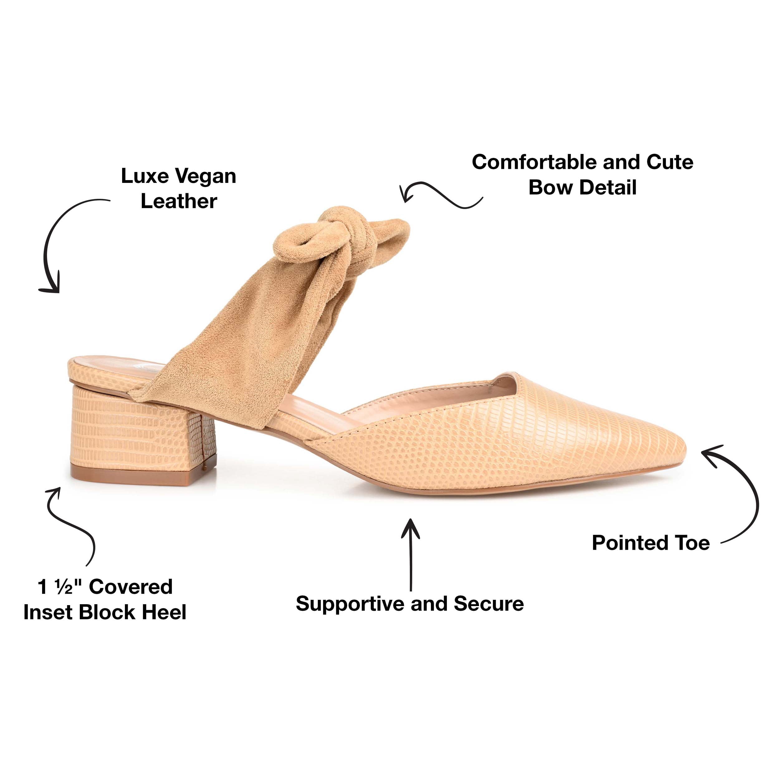 Journee Womens Melora Slip On Pointed Toe Mules Flats