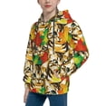thumbnail image 2 of Fotbe Kittens With Maple Leaves Pattern Youth Pullover Hooded Sweatshirt, Boys Hoodie, Kangaroo Pocket Hoodie for Kids Girls -Medium, 2 of 6