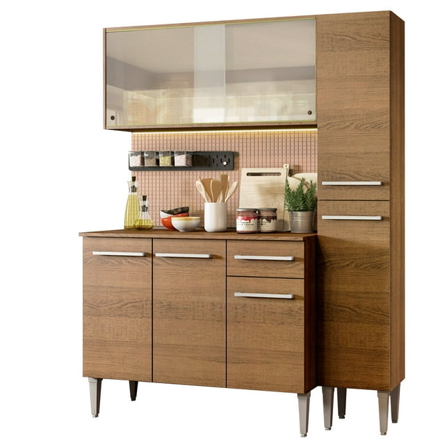 Cocina Integral Completa 137cm Emilly Force Madesa 02 - Marrón Madesa GREM137002