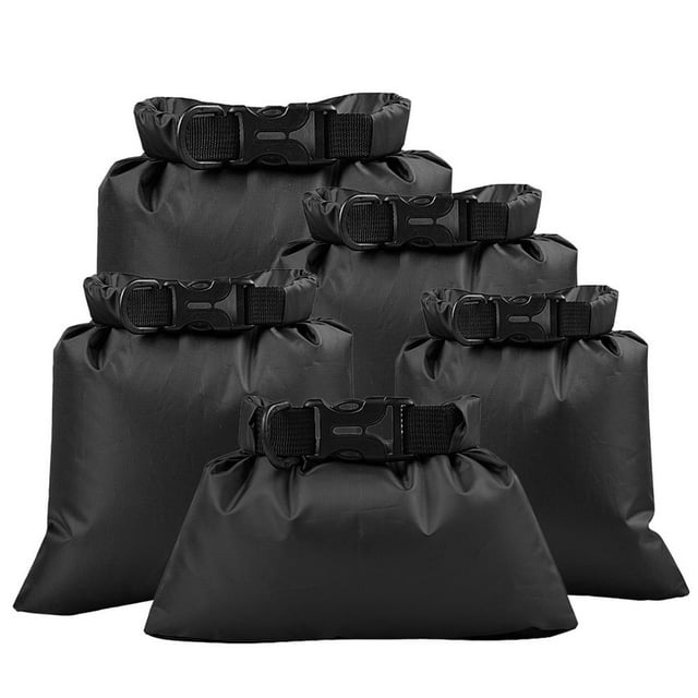 DEBGFS 5 Pcs Waterproof Storage Bags Dry Sacks Smartphone Camera Storage Bags for Drifting Water Sports,black