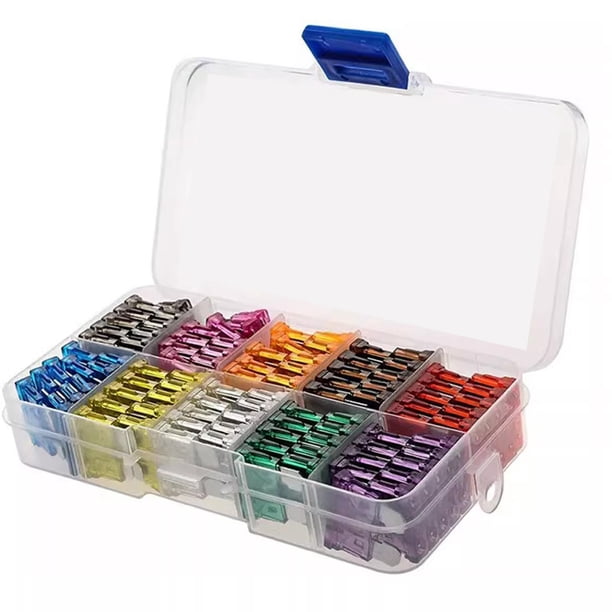 Kit Surtido Fusibles para Automóvil 100 Piezas 2A/3A/5A/7.5A/10A/15A/ 20A/25A/30A/35A (100 Piezas)
