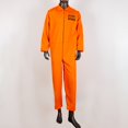 thumbnail image 4 of Traje de mono de prisionero para hombres y mujeres, disfraces de Cosplay, fiesta de Halloween, Carnaval, naranja, vestido de prisionero de prisión, Criminal, 4 of 4