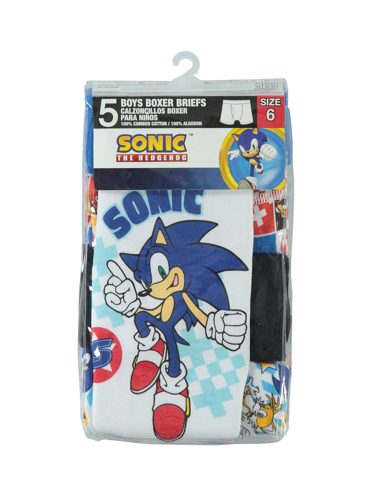 Sonic the Hedgehog Little Boys & Big Boys Underwear, 5 Pack Boxer Briefs
