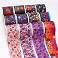 thumbnail image 2 of Cintas de satén de grogrén estampadas para Halloween, suministros de embalaje para decoración artesanal de lazos, 5 yardas 69338, 2 of 4