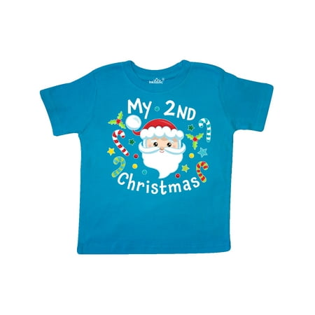 

Inktastic My 2nd Christmas Santa with Candy Canes Gift Toddler Boy or Toddler Girl T-Shirt
