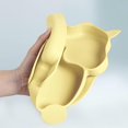 thumbnail image 4 of Kids Tableware Set Baby Suction Cup Plate Silicone Baby Plate Placemat Silicone Placemat Baby Tableware Set Plate, for Training Eating (Squirrel-Yello, 4 of 5