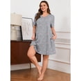 thumbnail image 6 of SHOWMALL Nightgowns for Plus Women Soft Short Sleeve Pajama Dress with Pockets for Sleep NightPink Stars 2X, 6 of 7