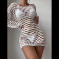 thumbnail image 4 of Vestido de Crochet de Gran Tamaño para Mujer, con Cuello y Aberturas, para Verano 2025. Talla Única, 4 of 5